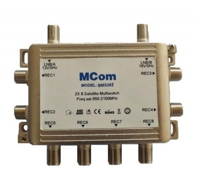 Мультисвитч MCom BMS28Z, 2 входа - 8 выходов, оконечный